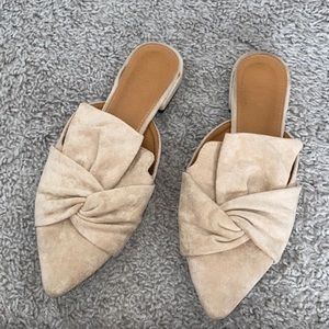 Tan micro suede mule